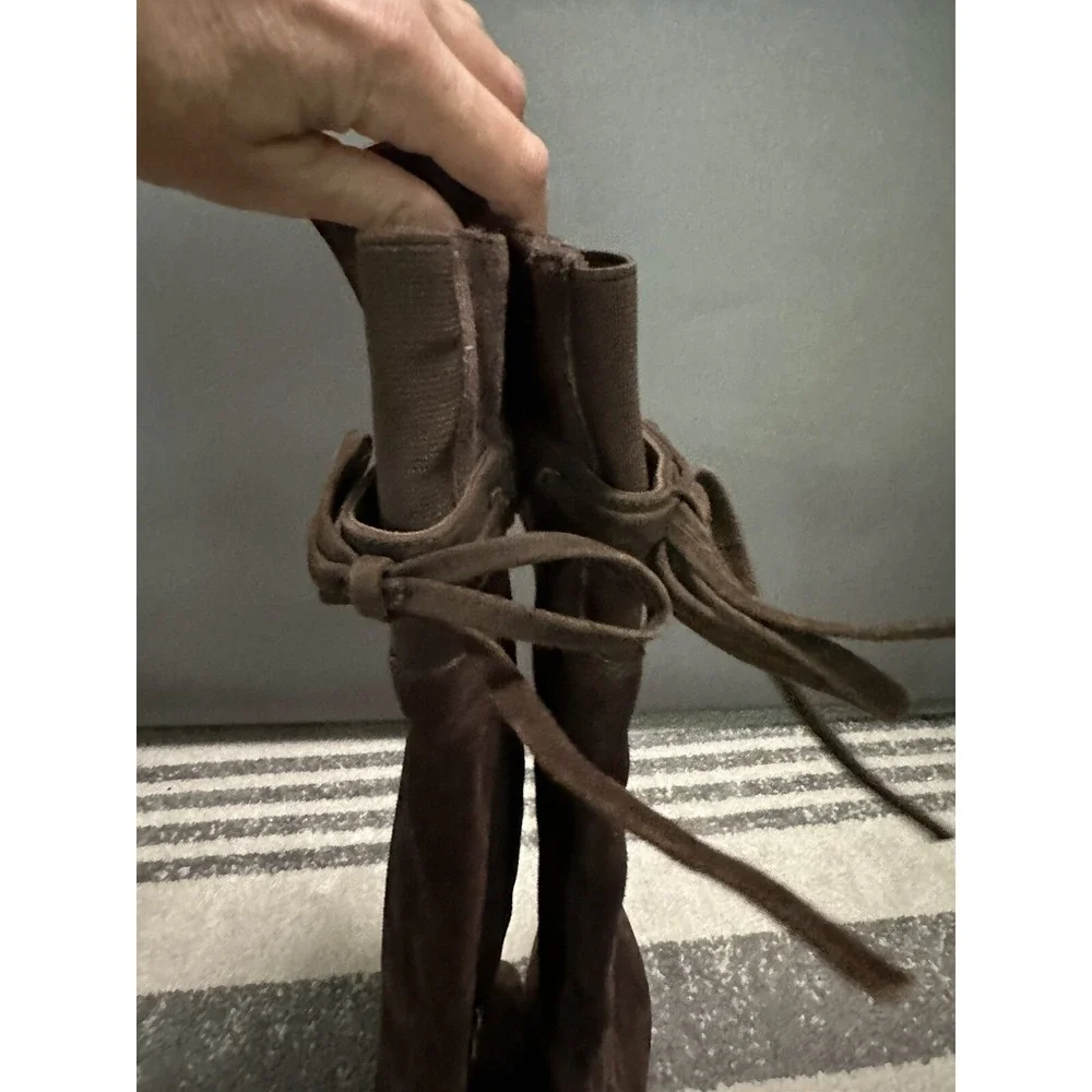 Joan & David thigh high suede boots‎ brown Women's Size 8 New